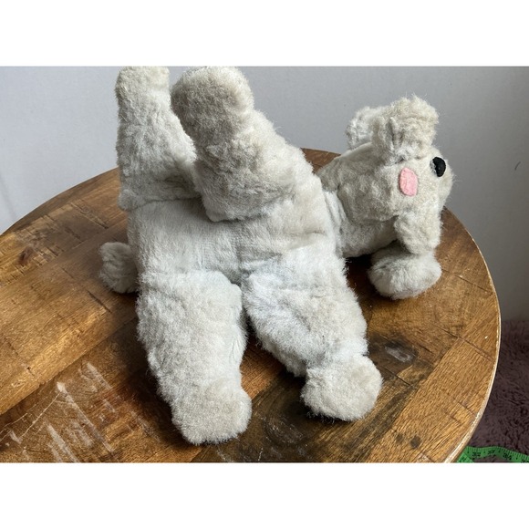 Vintage RARE 14' Rushton Stuffed‎ Gray Poodle Dog  Missing Brand Tag - Picture 4 of 9